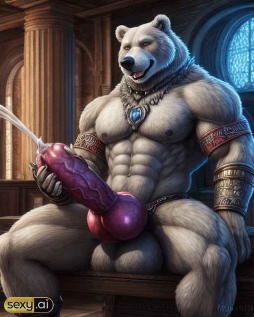 ai_generated anthro anthrofied bear beast huge_cock knotted_penis male monster monster_cock muscular_male werebear