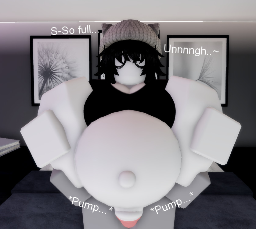 1boys 1futa 3d beanie bed bedroom big_belly big_breasts big_penis breasts bulging_belly carrying cum cum_inside cumflated_belly cumflation futanari hat large_breasts male_on_futa partially_clothed partially_clothed_female pregnant pregnant_female pumping_cum reverse_carry_position roblox roblox_avatar robloxian round_belly text thighs white_hair white_skin