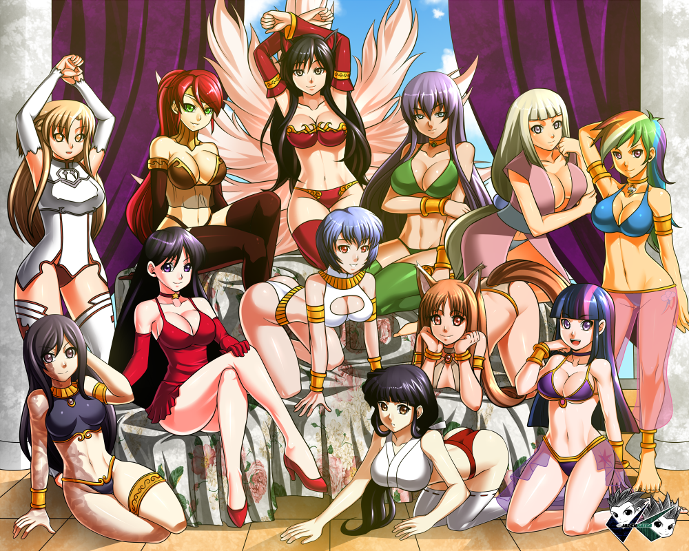 12girls 5:4 6+girls ahri animal_ears anklet barefoot bent_over big_breasts bishoujo_senshi_sailor_moon black_hair blue_hair bra bracelet breasts brown_eyes cleavage clothing crossover dress eastern_and_western_character female female_only fox_ears friendship_is_magic fur furry_tail green_eyes group harem high_heels highschool_of_the_dead holo huge_breasts human humanized humanoid ikezawa_hanako inuyasha jadenkaiba katawa_shoujo kikyo_(inuyasha) knights_of_the_blood kumiho large_breasts league_of_legends legwear lingerie multi_tail multiple_girls multiple_tails my_little_pony naruto naruto_shippuden necklace neon_genesis_evangelion orange_eyes panties pointy_ears purple_eyes purple_hair pyrrha_nikos rainbow_dash_(mlp) rainbow_hair red_eyes red_hair rei_ayanami rei_hino rwby saeko_busujima see-through see-through_clothing shion_(naruto) skimpy source_request spice_and_wolf standing stockings sword_art_online tail thighhighs twilight_sparkle_(mlp) underwear wolf_girl yellow_eyes yuuki_asuna