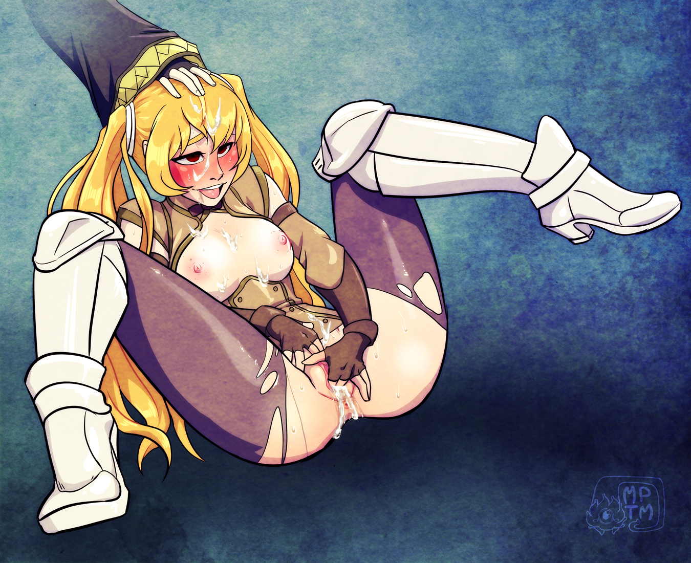 1girls, after sex, blonde hair, blush, boots, breasts, breasts out, broken rape victim, cum, cum in pussy, cum inside, cum on breasts, detached sleeves, dress, drool, empty eyes, facial, female, fingering, fingerless gloves, fire emblem, fire emblem awakening, gloves, greaves, hand on head, male, masturbation, morgan (fire emblem), morgan (fire emblem) (male), my pet tentacle monster, nintendo, nipples, open mouth, pantyhose, pussy, red eyes, severa (fire emblem), smile, solo focus, spread legs, torn clothes, torn pantyhose