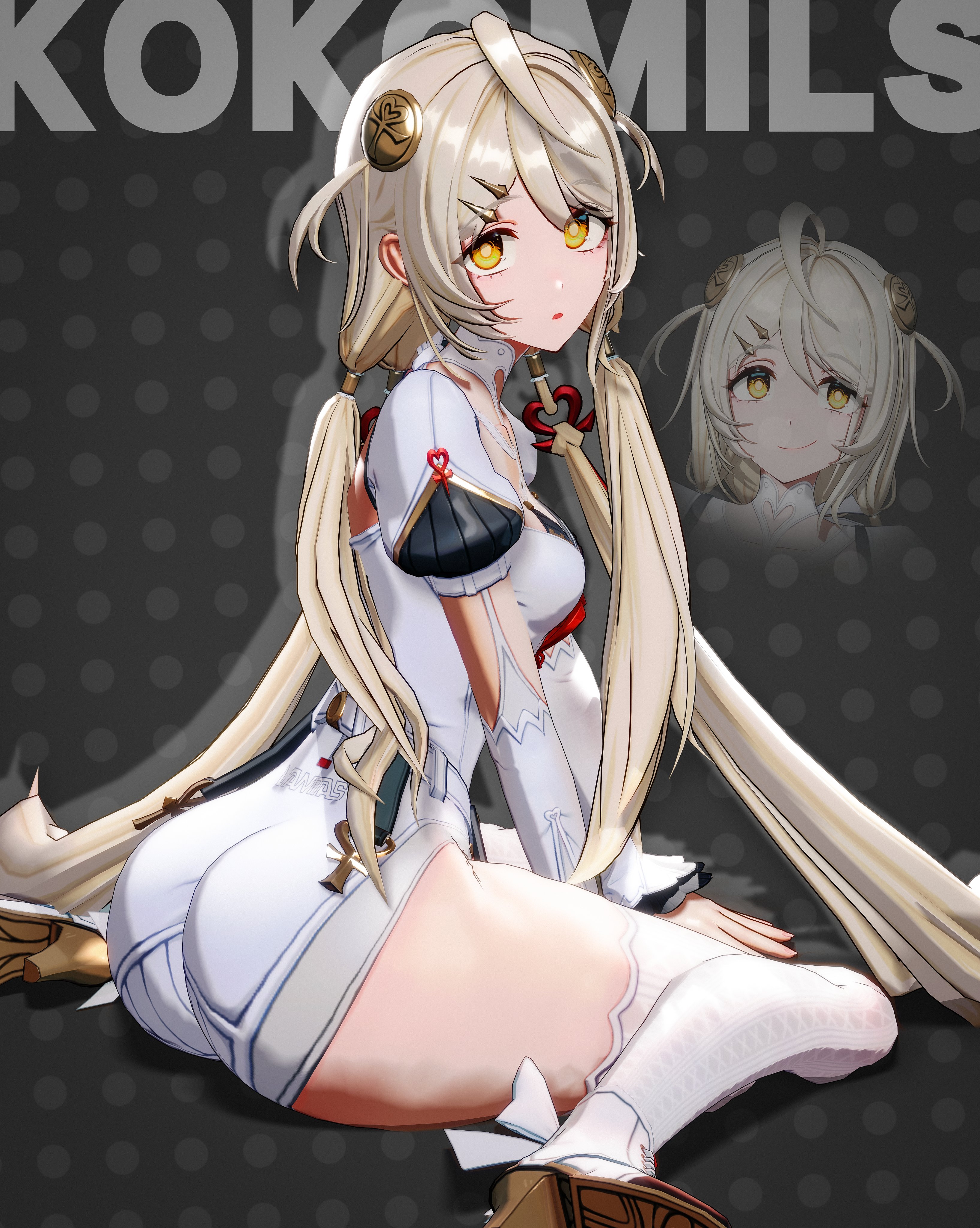 1girls, 3d, ass, big ass, big butt, blonde, blonde hair, butt, clothed, fat ass, female, female only, hoyoverse, kokomils, large ass, large butt, light skin, light-skinned female, mihoyo, phoenix reffaella, silver hair, thick, thick ass, zenless zone zero