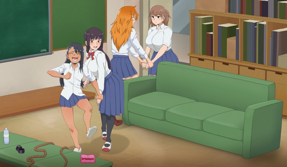 2girls, black hair, coli, coliboly, femdom, gamo-chan, hayase nagatoro, orange hair, please don't bully me, nagatoro, president (nagatoro), sana sunomiya, sex, shikki (nagatoro)