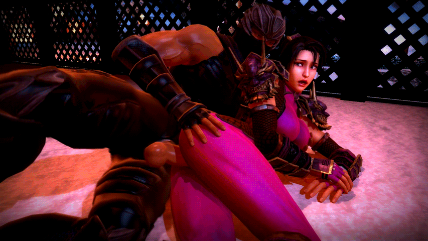1boy, 1girls, 3d, animated, black hair, bodysuit, breast grab, breasts, clothed sex, crossover, female, human, human male, human penetrating, male, namco, ninja gaiden, noname55, penis, ponytail, ryu hayabusa, sex, soul calibur, source filmmaker, spoon position, straight, taki (soulcalibur), tecmo, tied hair, uncensored, video games