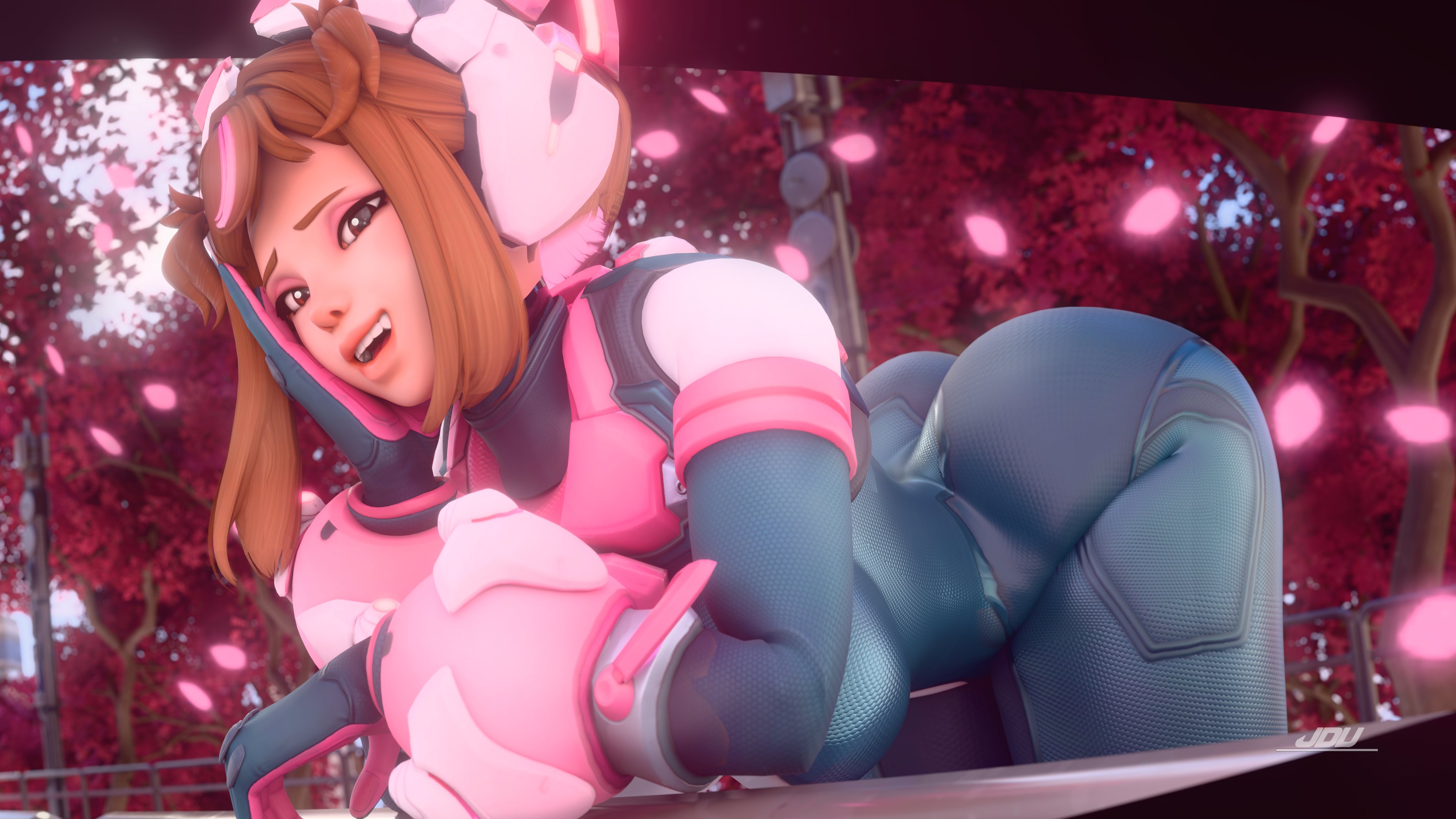 1girls, 3d, ass, athletic female, collaboration skins, curvy, cute, female, jdv, juno (overwatch), latex, my hero academia, ochako uraraka (cosplay), overwatch, overwatch 2, solo, tagme, uravity juno