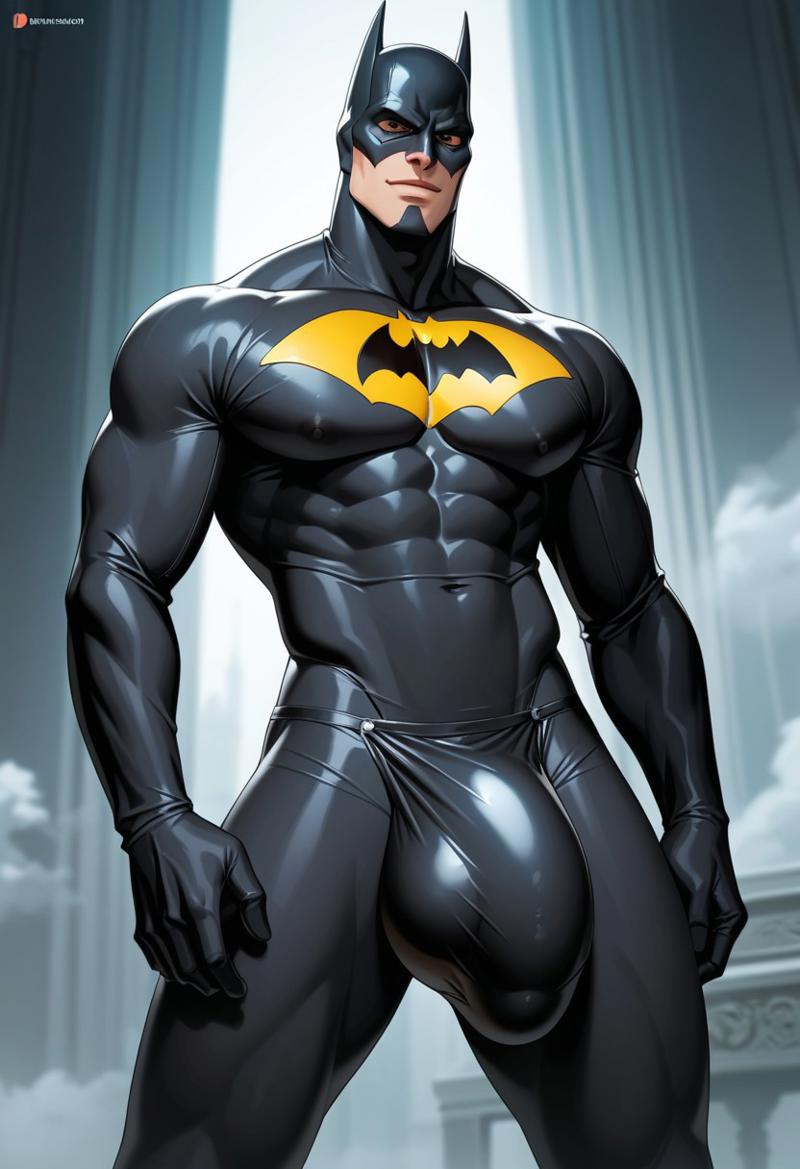 1boy 1male 1man ai_generated batman_(series) biceps big_biceps big_bulge big_deltoids big_trapezius bruce_wayne bulge bulge_through_clothing commentary_request deltoids huge_bulge large_bulge male male_focus male_nipples male_only muscular muscular_male nipples nipples_visible_through_clothing p0k3cock pecs pectorals self_upload tagme trapezius visible_penis_line