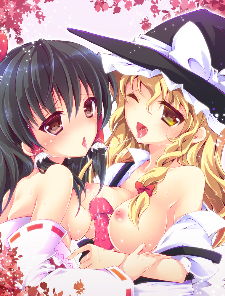 dildo enjoy_mix female human marisa_kirisame reimu_hakurei touhou