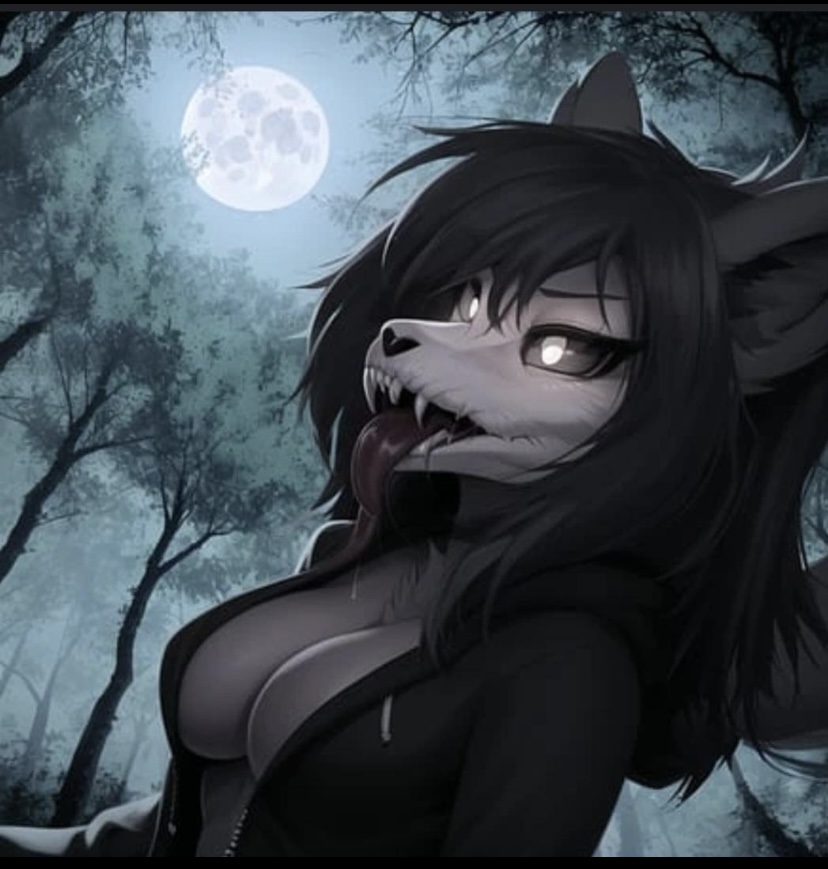 female, hair, hoodie, mal0, malo, moonlight, open clothes, open jacket, scp foundation, scp-1471, scp-1471-a, solo, solo female, tongue, tongue out, wolf ears