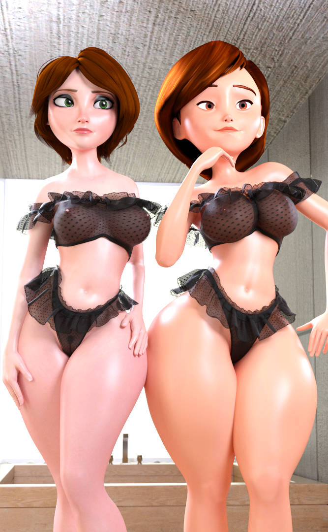 2girls 2milfs 3d 3d_(artwork) bare_arms bare_legs bare_midriff bare_shoulders bare_thighs big_breasts big_hero_6 breasts brown_hair busty cass_hamada cleavage cleft_of_venus crossover crossover_pairing crossover_shipping curvaceous curves curvy curvy_body curvy_female curvy_females curvy_figure curvy_hips curvy_thighs duo duo_female duo_focus female female_focus female_only females females_only front_view helen_parr hips hourglass_figure large_breasts lingerie marvel midriff milf milfs see-through see-through_bra see-through_clothing short_hair standing tagme the_incredibles thick_thighs thighs voluptuous voluptuous_female vtemp wide_hips