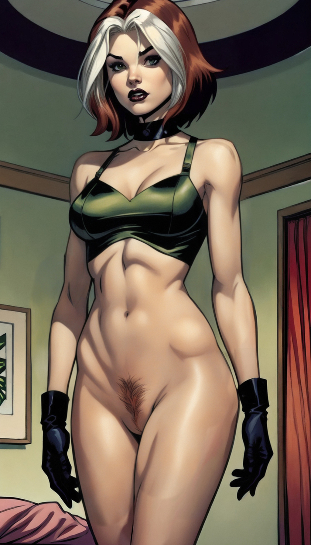 ai generated, female, marvel, marvel comics, rogue (evolution), rogue (x-men), x-men, x-men evolution