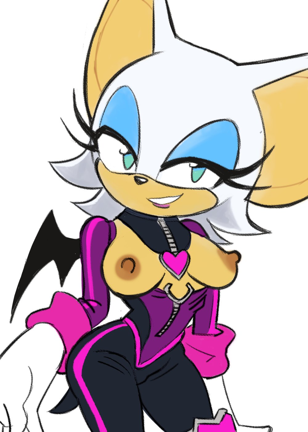 1girls bat bodysuit breasts breasts_out exposed_breasts furry rouge_the_bat rouge_the_bat_(prime) sega solo sonic_(series) sonic_prime sourdoughcat