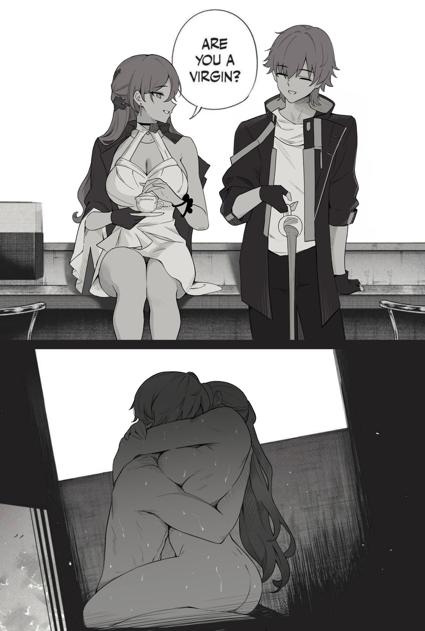 are you a virgin? (meme), ass, big ass, big butt, boobs, breasts, butt, caelus (honkai: star rail), cleavage, clothed, clothes, clothing, dominant male, dress, fat ass, fat butt, himeko (honkai: star rail), honkai (series), honkai: star rail, hoyoverse, kiss, kissing, larger male, long hair, mature female, naked, naked female, nude, nude female, older female, penis, penis in pussy, short hair, shorter female, side boob, smaller female, submissive female, taller male, thick ass, thick butt, thick thighs, thighs, tits, trailblazer (honkai: star rail), vaginal, vaginal penetration, vaginal sex, younger male