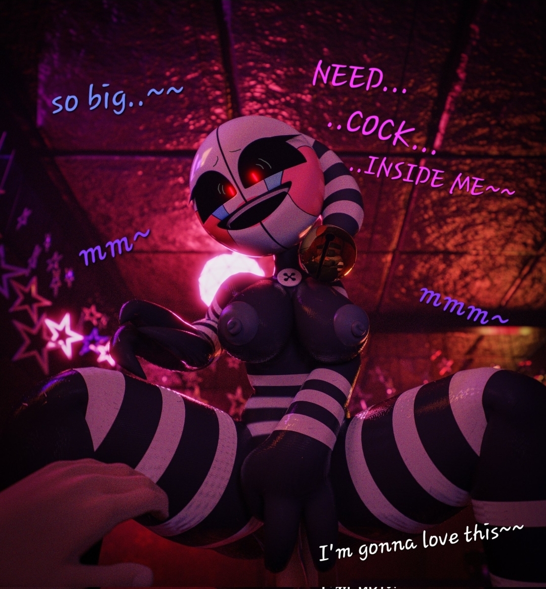 1girls, 3d, black body, black nipples, breasts, clown, clown girl, crazy, crazy eyes, crazy smile, dialogue, female, five nights at freddy's, freddy fazbear's pizzeria simulator, insane eyes, jester, mime, nipples, nude, nude female, penetration, puppet (fnaf), pussy, red eyes, security puppet (fnaf), straight, tagme, thick thighs, thighs, vaginal penetration, vaginal sex, yandere, yellow eyes, zynox