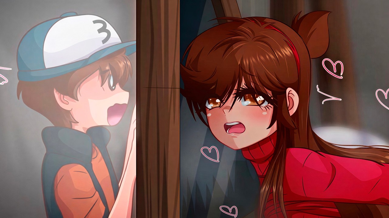 anime, anime style, brother and sister, brown hair, dipper pines, disney, disney channel, gravity falls, heart, hearts, looking scared, mabel pines, offscreen sex, sex, thumbnail, wtf, youtube
