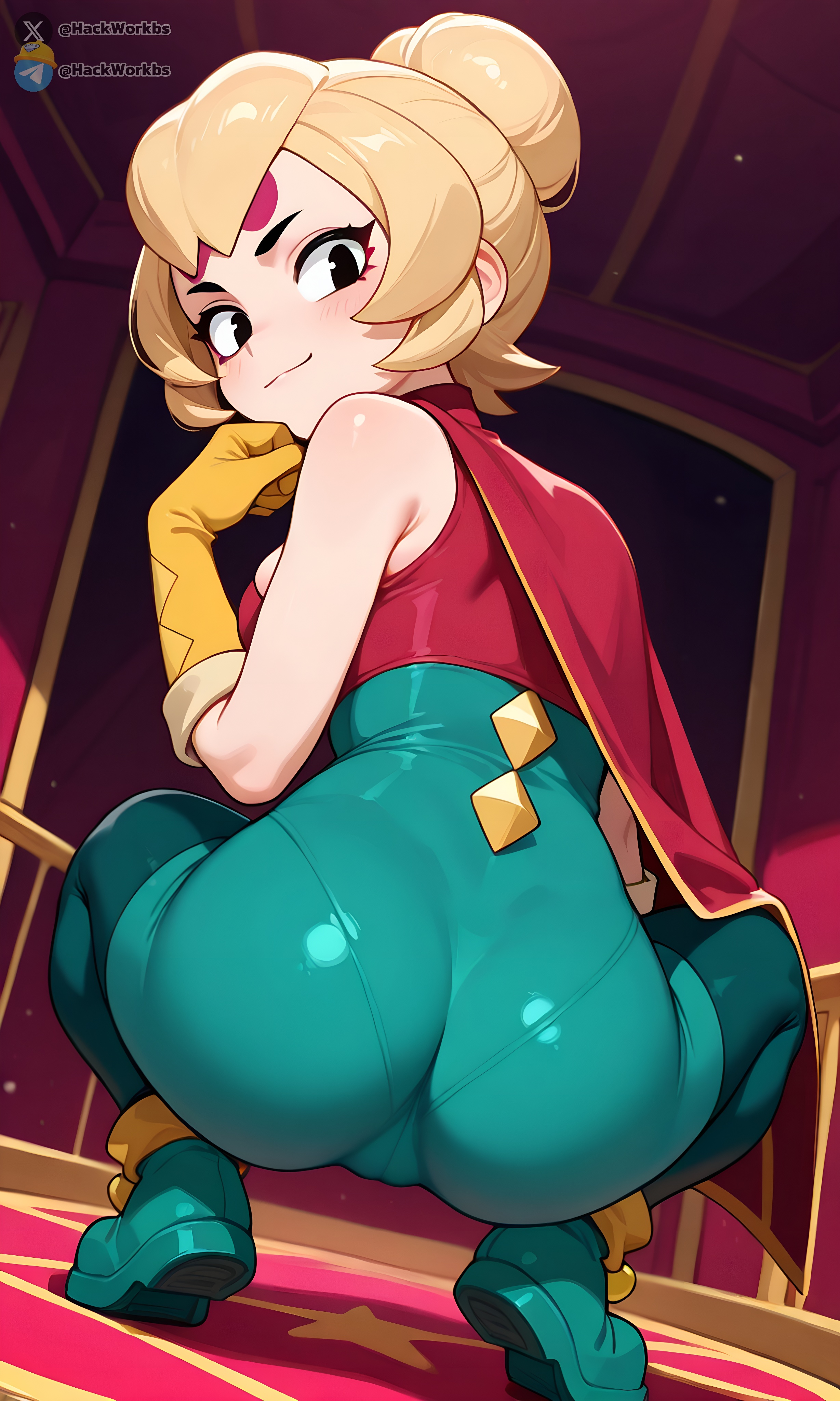 ai generated, ass, ass focus, brawl stars, charlie (brawl stars), female, hackwork, legs, pussy, sexy pose, supercell, vagina