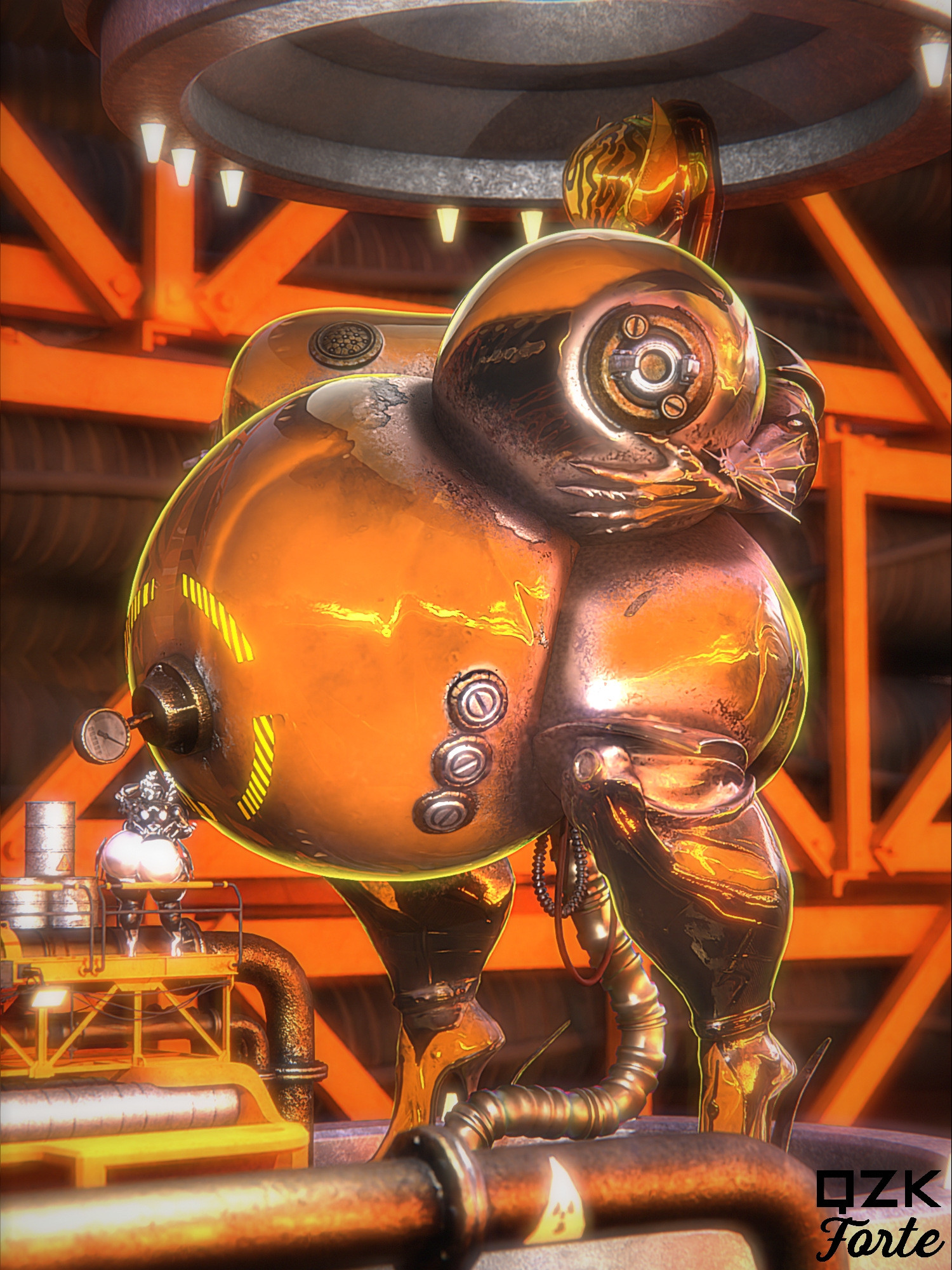 bbw, big belly, big breasts, breasts, cleavage, female, huge breasts, irona (qzk forte), overweight, qzk forte, ssbbw, tagme, thick thighs, valkyr (warframe), warframe, wide hips