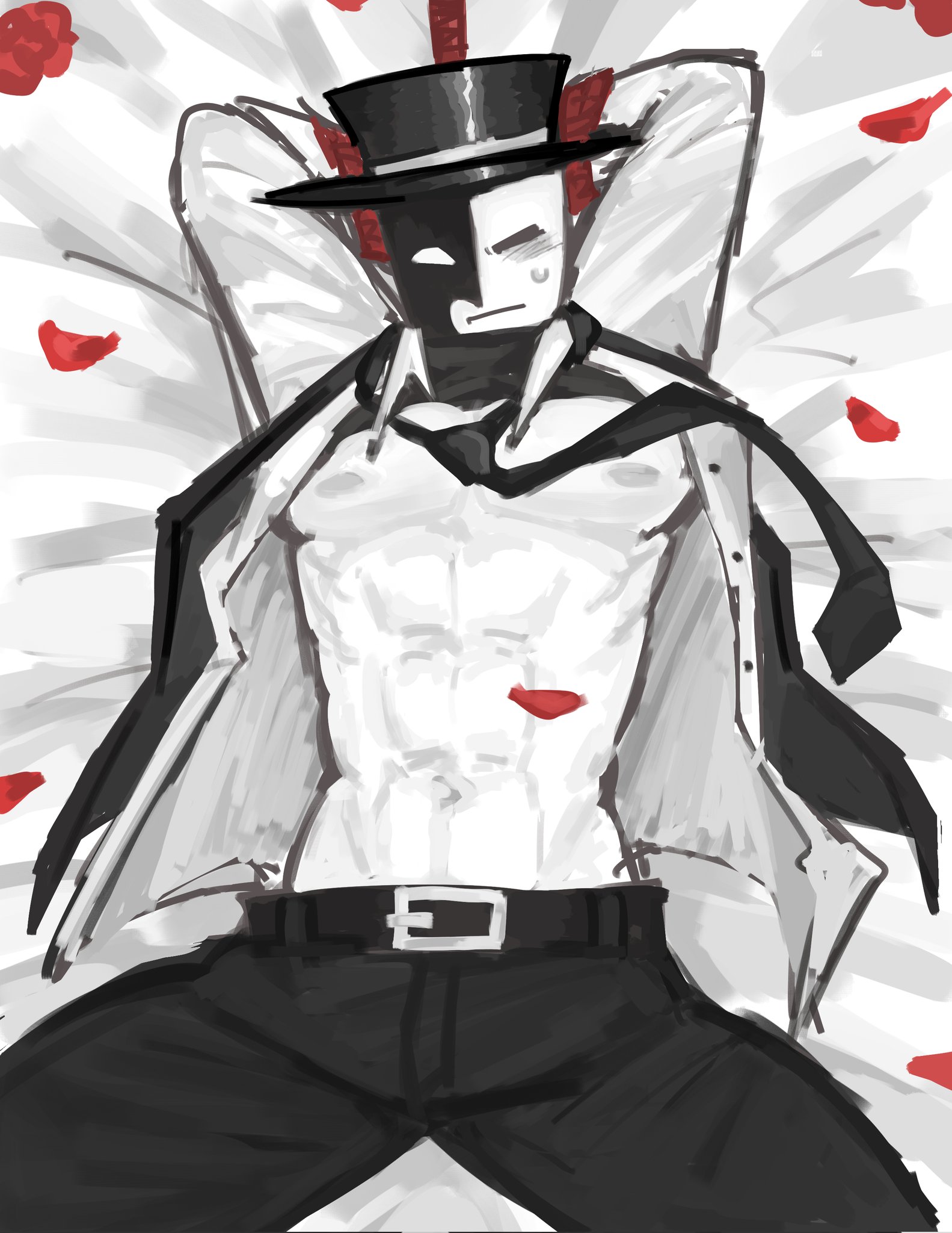 1boy, 1male, abs, artful (die of death), blush, blushing, daddy, die of death (roblox), gay, male, nipples, pectorals, qqr qiyuqiu, roblox, roblox game, robloxian, solo, solo male, tagme, tied up