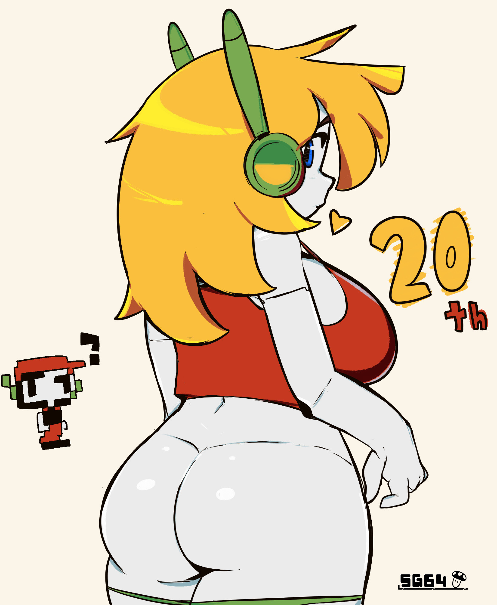 1girls, ass, bottomless, cave story, curly brace, female, nude, quote (cave story), sg64, supergal64, tagme