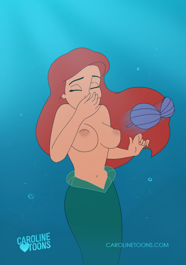 ariel breasts disney female mermaid nipples red_hair the_little_mermaid vaultman wardrobe_malfunction