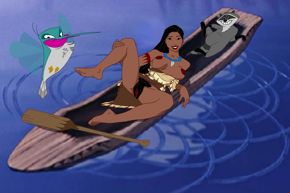 clothing dark-skinned_female dark_skin disney disney_princess female female_pubic_hair flit_(pocahontas) hairy_pussy human male meeko native_american nipples pocahontas pocahontas_(character) pubic_hair rooler34