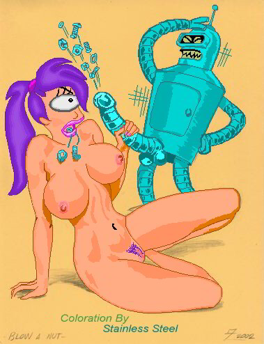 00s 2000s 2002 20th_century_fox bender_bending_rodriguez breasts colored female fox_corporation futurama julius_zimmerman male_focus old_art purple_hair stainless_steel turanga_leela