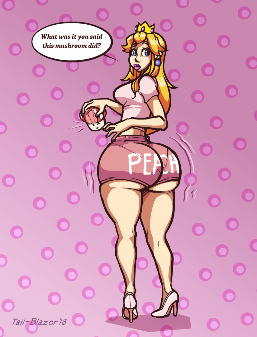 1girls 2018 ass_expansion big_ass big_eyes blonde blonde_female blonde_hair bottom_heavy clueless crown dat_ass dumptruck_ass earrings fat_ass from_behind giant_ass heels high_heels huge_ass huge_eyes mario_(series) mushroom nintendo oblivious pawg pinup princess princess_peach royal royalty tagme tail-blazer thick thick_ass wide_hips