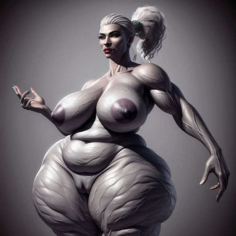 ai_generated big big_breasts big_thighs cellulite chubby chubby_female dark_nipples gilf granny grey_body grey_hair grey_skin milf old sagging_breasts saggy sexy.ai shaved_pussy strong strong_woman thick_thighs vein veins