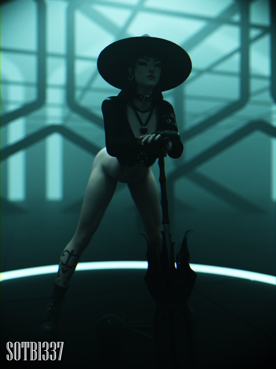 1girls 3d ass ass_up bottomless bottomless_female clothed clothed_female clothing female female_only fortnite legs_apart partially_clothed partially_clothed_female phaedra_(fortnite) solo sotb1337 tagme umbrella witch_hat