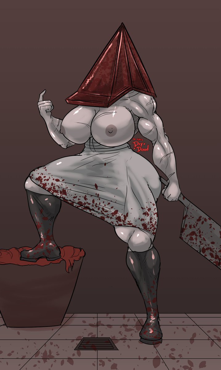 big_breasts genderswap_(mtf) muscular_arms pyramid_head rule_63 silent_hill silent_hill_2 thefakedrydood