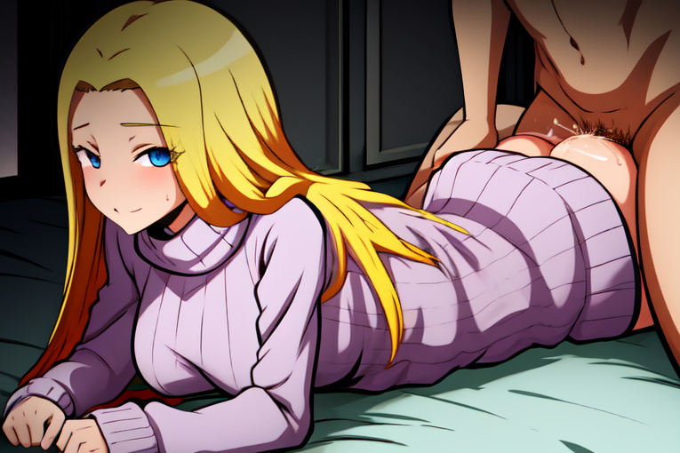 ai_generated assassination_classroom big_ass blonde_hair blue_eyes cum cum_in_pussy cum_inside joanyx light-skinned_female light_skin long_hair medium_breasts nakamura_rio sex shounen_jump stable_diffusion