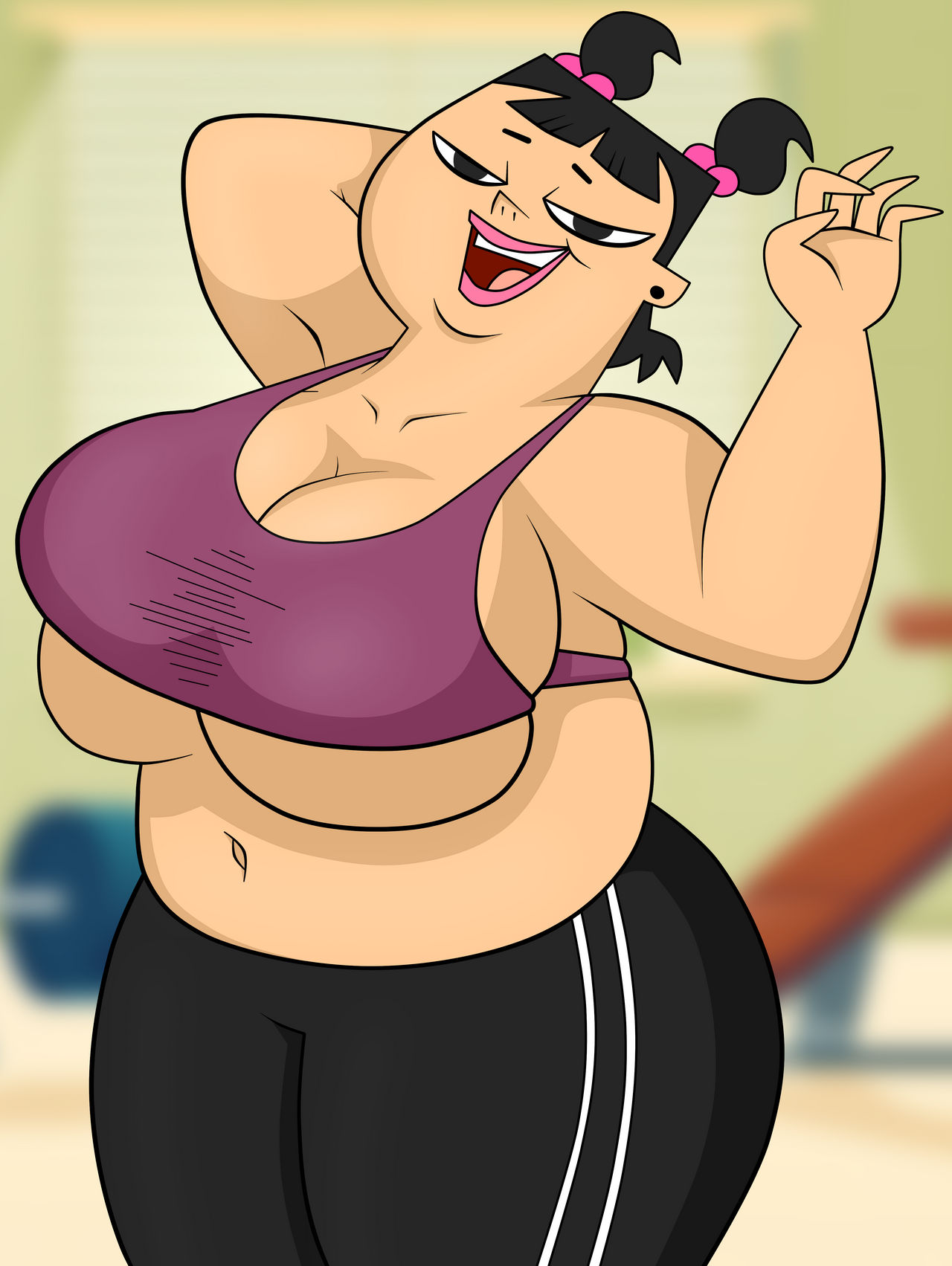 bursting_breasts female female_focus female_only obese overflowing_breasts sadie_(tdi) skimpy skimpy_clothes tagme total_drama_island vanilladream34