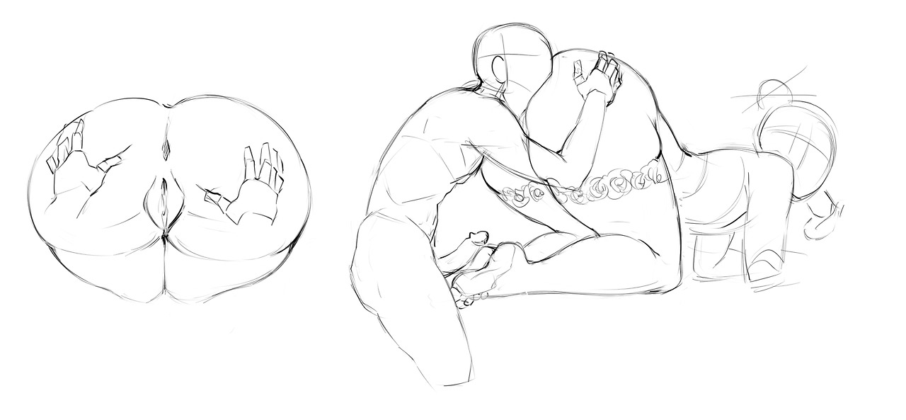 1boy, 1girls, 2d, anus, ass, ass grab, cunnilingus, faceless male, fellatio, female, final fantasy, final fantasy x, hair ornament, hairpin, huge ass, legoman, licking, lulu (final fantasy), male, milf, monochrome, oral, penis, pussy, sex, sketch, spread ass, thick thighs, thighhighs