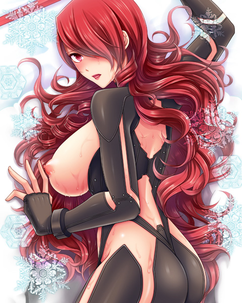 female, megami tensei, mitsuru kirijo, persona, persona 3, red hair