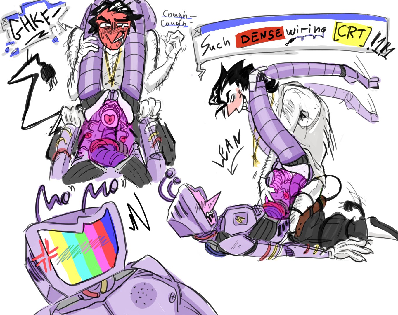 2boys, blush, cuntboy, deltarune, gay, intersex, male, pussy, spamton g spamton, tenna (deltarune), undertale (series), yaoi
