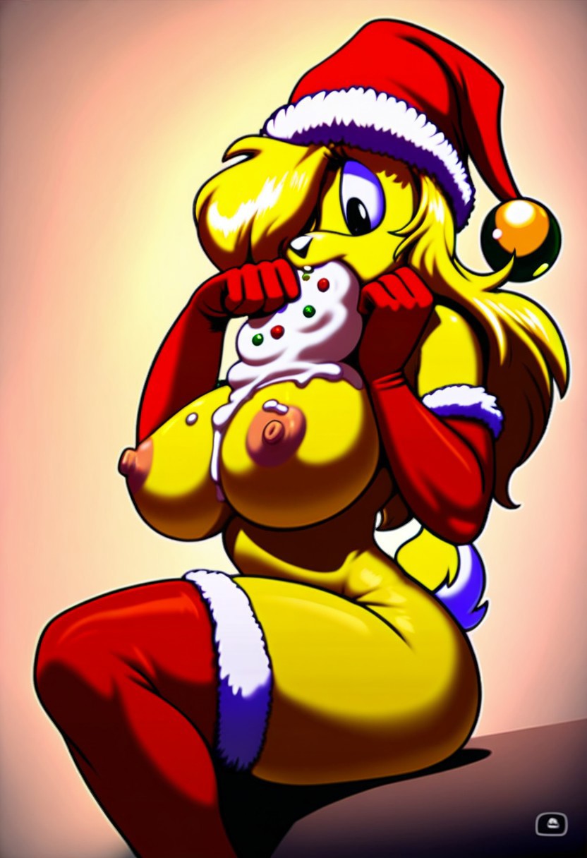 ai_generated christmas female female_only furry jazz_jackrabbit_(series) lori_jackrabbit xmas