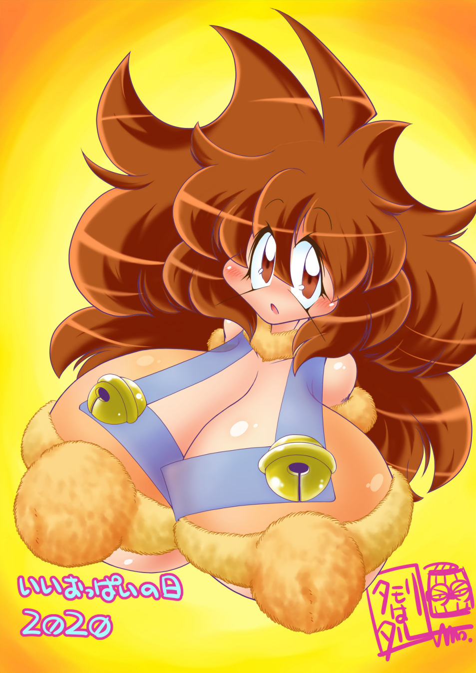 1girls breasts female gigantic_breasts hips huge_breasts huge_hips huge_nipples huge_pussy huge_thighs human hyper_breasts hyper_nipples large_breasts lisa_(robopon) nipples robopon shortstack tamori_hataru upper_body