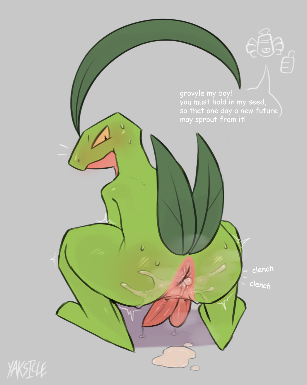 2_penises after_anal animal_genitalia animal_penis anthro anus ass blush bodily_fluids cum cum_in_ass cum_inside dialogue duo dusknoir dusknoir_(eotds) english_text generation_3_pokemon generation_4_pokemon genital_fluids genitals green_body grovyle grovyle_the_thief hemipenes hi_res leaf leaf_hair leaf_tail male multi_genitalia multi_penis multicolored_body nintendo penis plant plant_hair pokemon pokemon_(species) pokemon_mystery_dungeon pseudo_hair raised_tail red_body semi-anthro spike_chunsoft tail text two_tone_body yaksicle