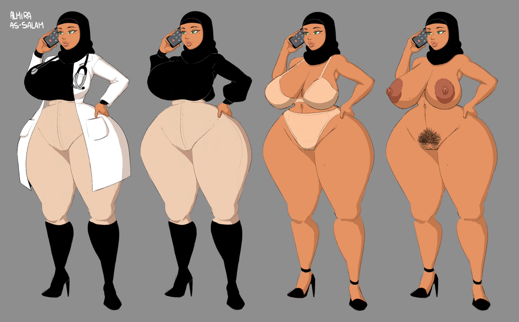 1girls, almira as-salam (flavorcream), big ass, big breasts, big thighs, breasts, curvaceous, curvy, curvy figure, digital media (artwork), female, flavorcream, hips, hourglass figure, huge ass, huge breasts, huge thighs, large ass, large breasts, large thighs, legs, mature, mature female, slim waist, thick, thick hips, thick legs, thick thighs, thighs, voluptuous, waist, wide hips, wide thighs