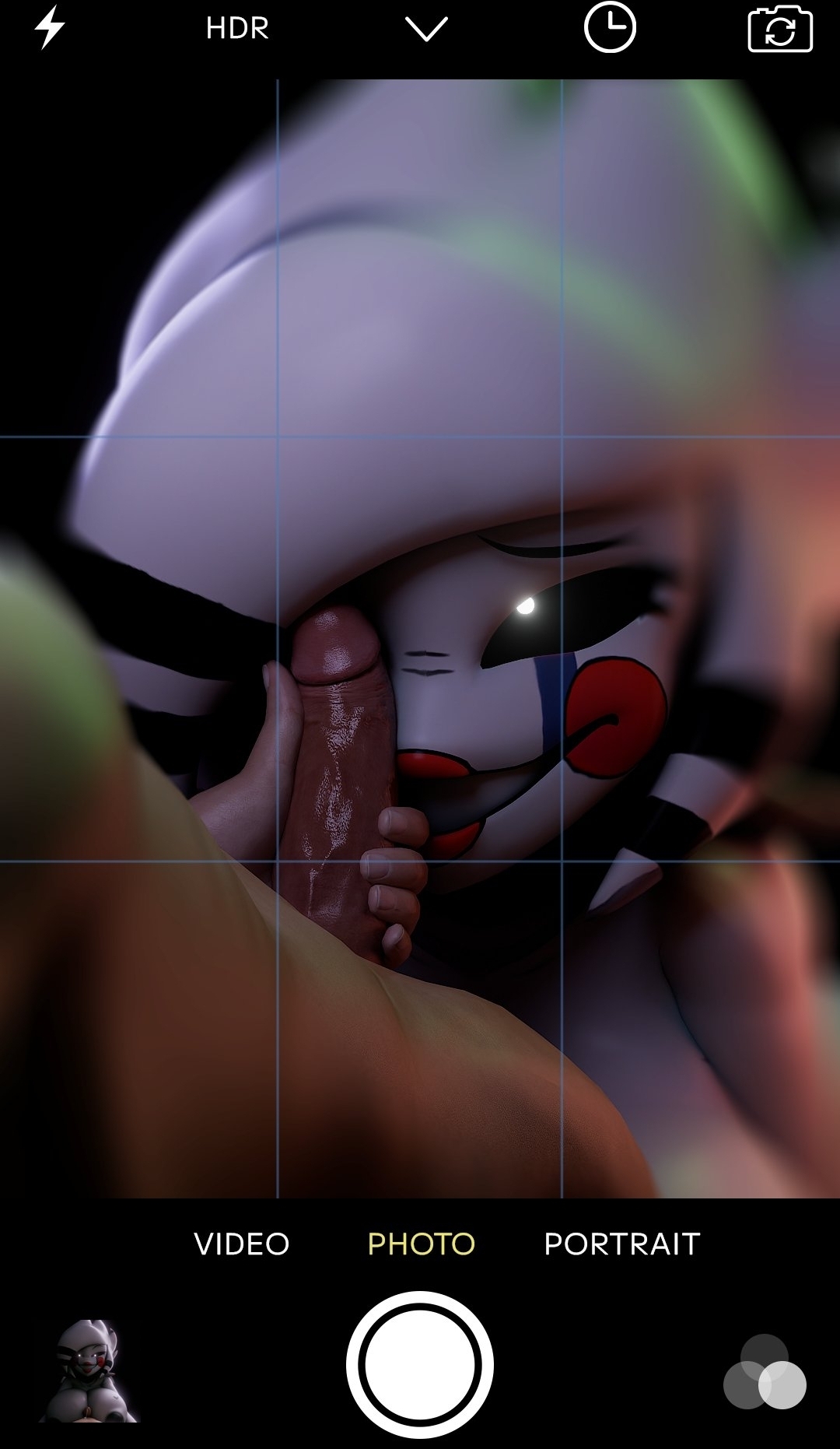 1boy, 1girls, 3d, breasts, cattzz, cryptiacurves, fazclaire's nightclub, female, five nights at freddy's, fredina's nightclub, imminent oral, imminent sex, male, marie (cally3d), marie (cryptia), marionette (fnaf), penis, penis covering eyes, penis on face, penis out, picture frame, puppet (fnaf), straight, tagme, thighs, white body, white hair, white skin