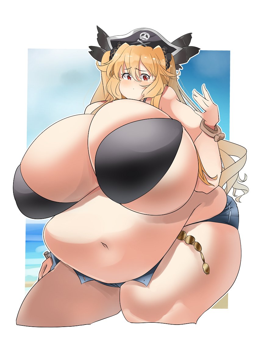 1girls 2021 absurd_res anne_bonny_(fate/grand_order) bbw belly blonde_hair breasts chubby chubby_female fate/grand_order fate_(series) female female_focus hips honi-san huge_belly huge_breasts huge_thighs long_hair overweight overweight_female plump red_eyes solo solo_female solo_focus ssbbw thick_thighs thighs voluptuous wide_hips