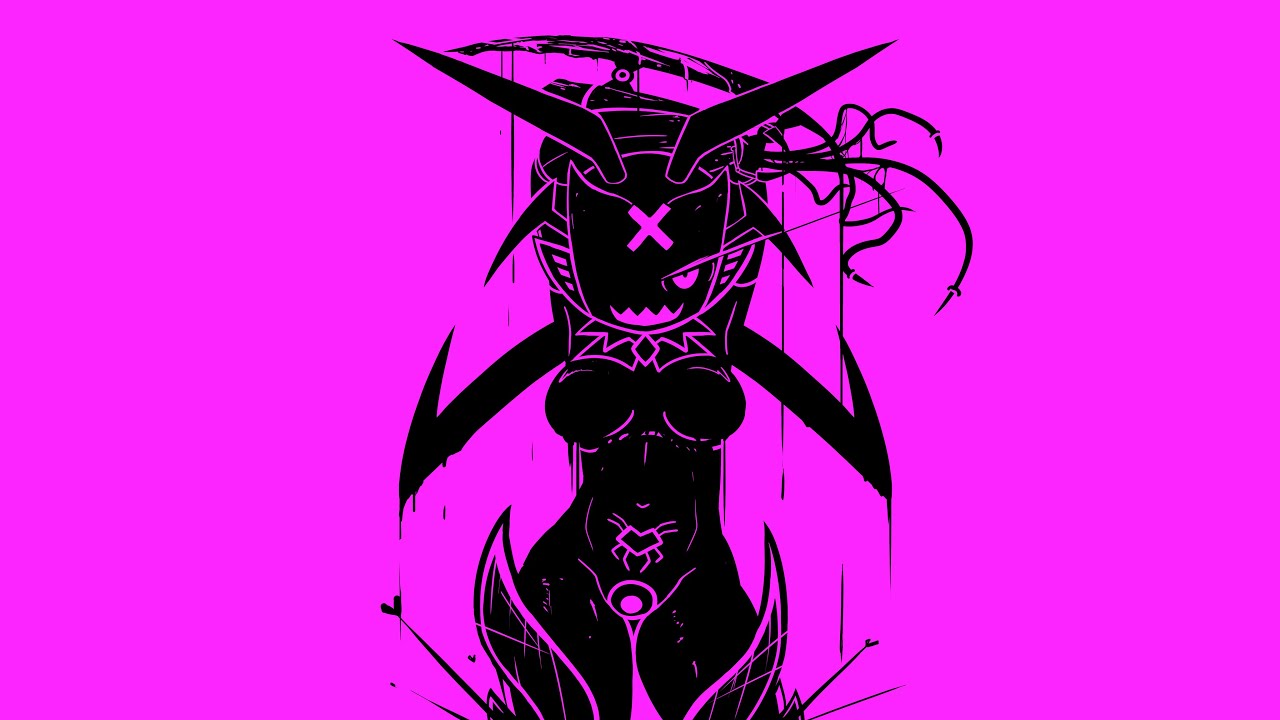 black_silhouette blade inking nwobproject oc original_character robot robot_girl silhouette tagme tentacle triplex_(nwobproject) ultrakill vbuh