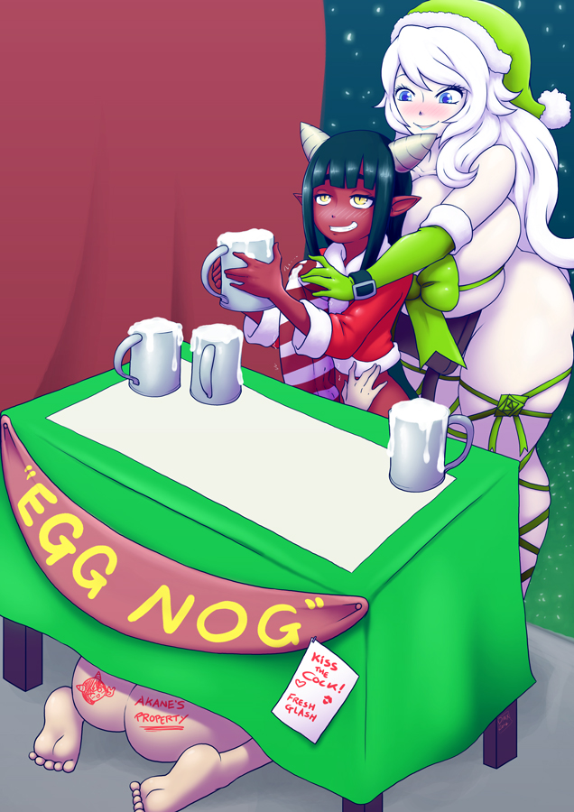 1futa 2girls akane arm_gloves ass bangs big_ass big_breasts big_penis black_hair blush body_writing bow breasts christmas coat condom cum cum_as_food cum_drip cum_in_container cum_in_cup cum_in_glass cum_inside cumdrip cup demon demon_girl demon_horns dmxwoops eggnog female flat_chested futa_milking futa_on_female futanari gloves hair horns huge_ass huge_balls huge_breasts huge_cock human hyper_penis intersex interspecies lace large_ass large_breasts large_nipples large_penis larger_female light_skin milking mug nude oni pale_skin penis_milking red_skin santa_hat scarf size_difference skinny slave small_breasts small_but_hung small_dom_big_sub smaller_futanari stall stealth_sex table teamwork text thick_penis thick_thighs thighhighs tight_clothing under_the_table white_hair white_skin yellow_eyes