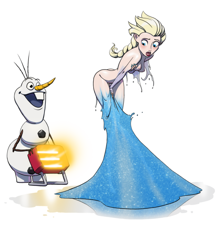 1boy 1girls areolae breasts color disappearing_clothes disney elsa_(frozen) embarrassed embarrassed_nude_female erect_nipples female frozen_(film) funny gao23 humiliation looking_at_pussy lost_clothes male melting nipples nude olaf_(frozen) small_breasts suddenly_naked uncensored