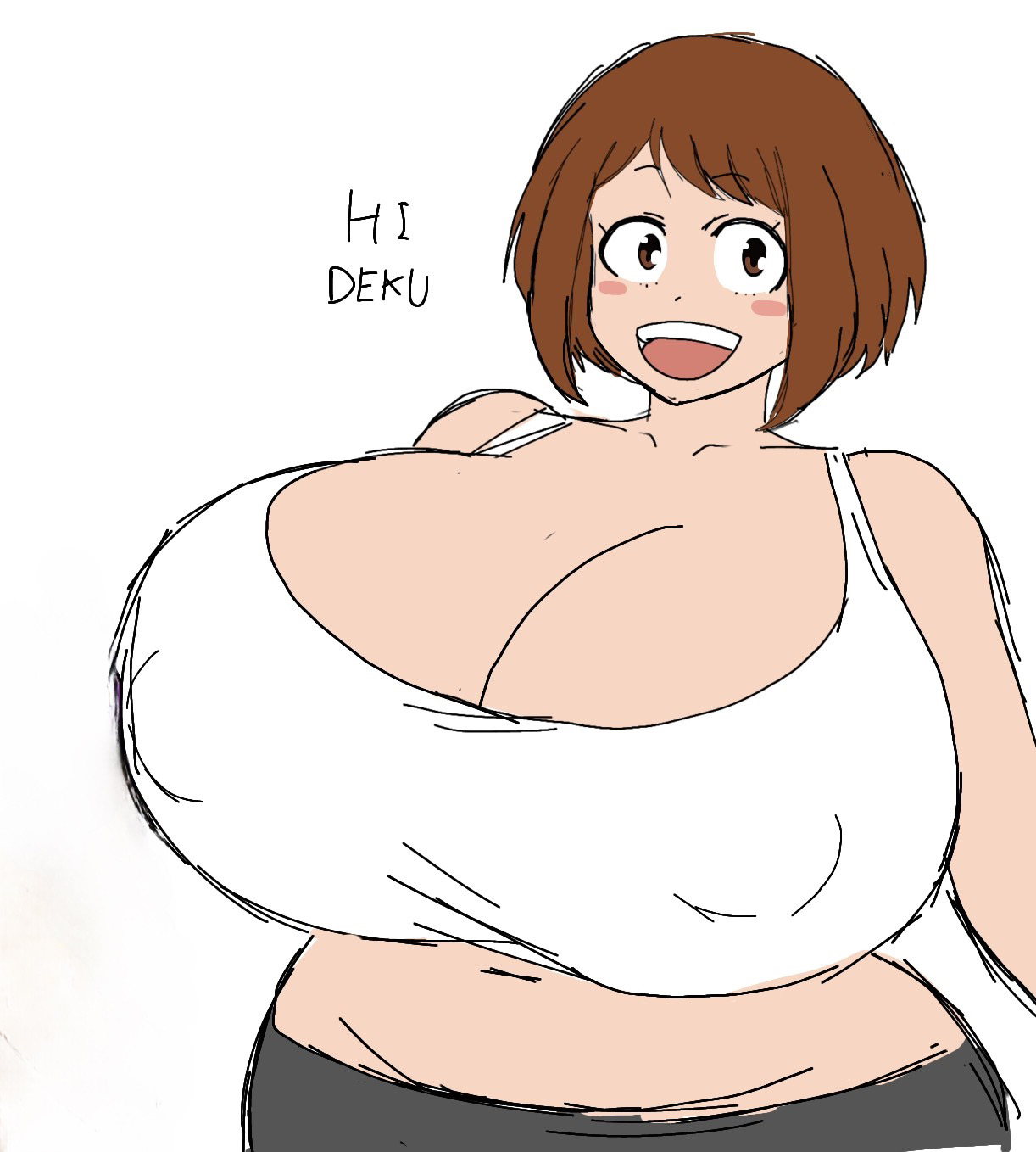 1girls, alternate body type, alternate breast size, ass, big ass, big breasts, big butt, breasts, breasts bigger than head, child bearing hips, curvaceous, curves, curvy, curvy body, curvy female, curvy figure, curvy hips, female, female only, gigantic ass, gigantic breasts, hips wider than shoulders, hourglass figure, huge breasts, hyper, hyper breasts, massive breasts, massive thighs, momiji (artist), my hero academia, ochako uraraka, shonen jump, shueisha, sole female, solo, solo female, solo focus, tagme, thick ass, thick thighs, thighs, twitter link, voluptuous, voluptuous female, weekly shonen jump, weekly shounen jump, wide hips
