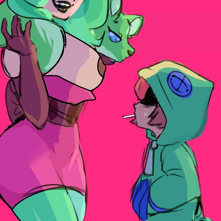 artist request, brawl stars, female, leon (brawl stars), lola (brawl stars), source request, tagme, third-party edit