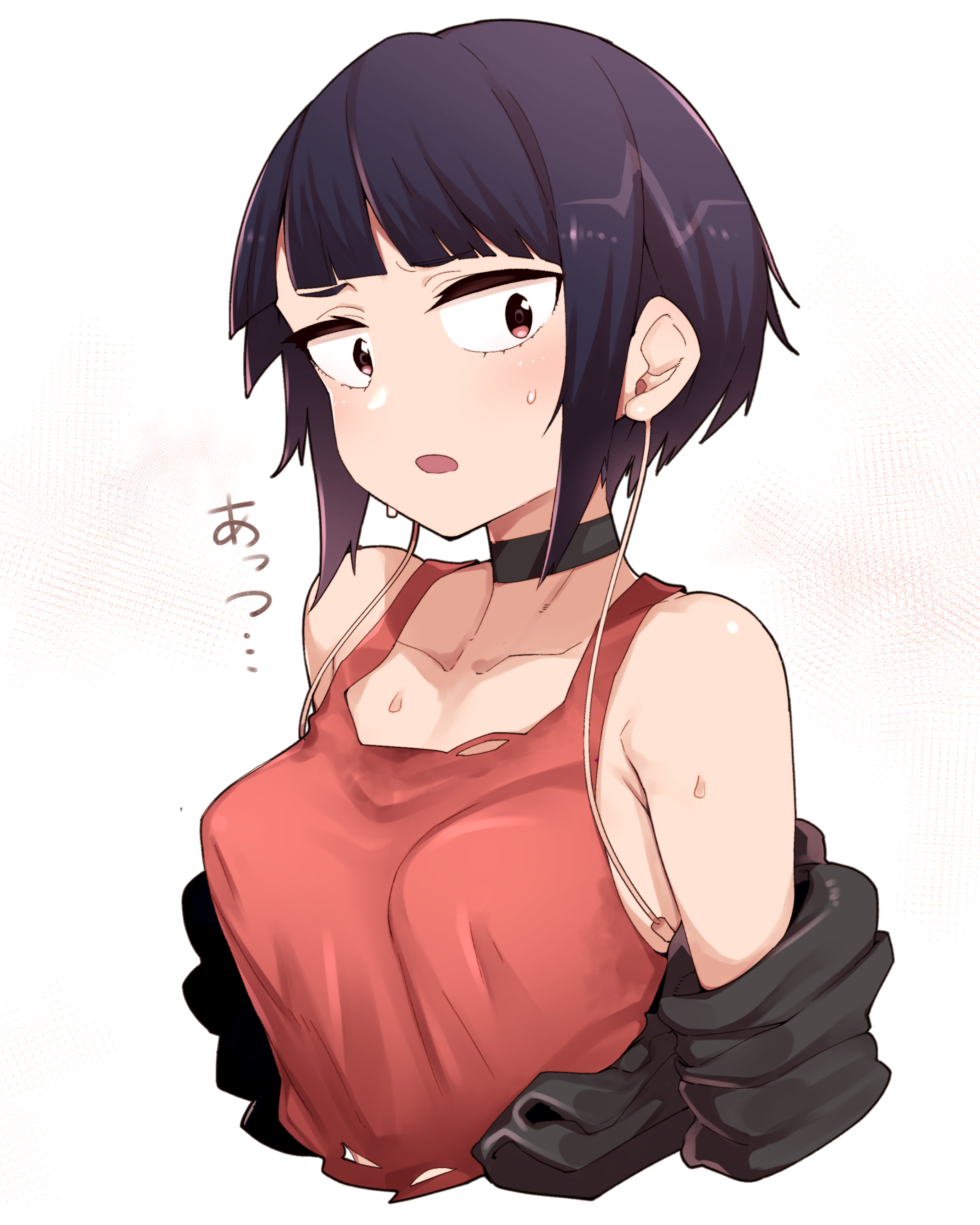 1girls, boku no hero academia, breasts, choker, female, female only, fully clothed, georugu13, kyoka jiro, my hero academia, purple hair, purple-haired female, short hair, solo, tagme, upper body