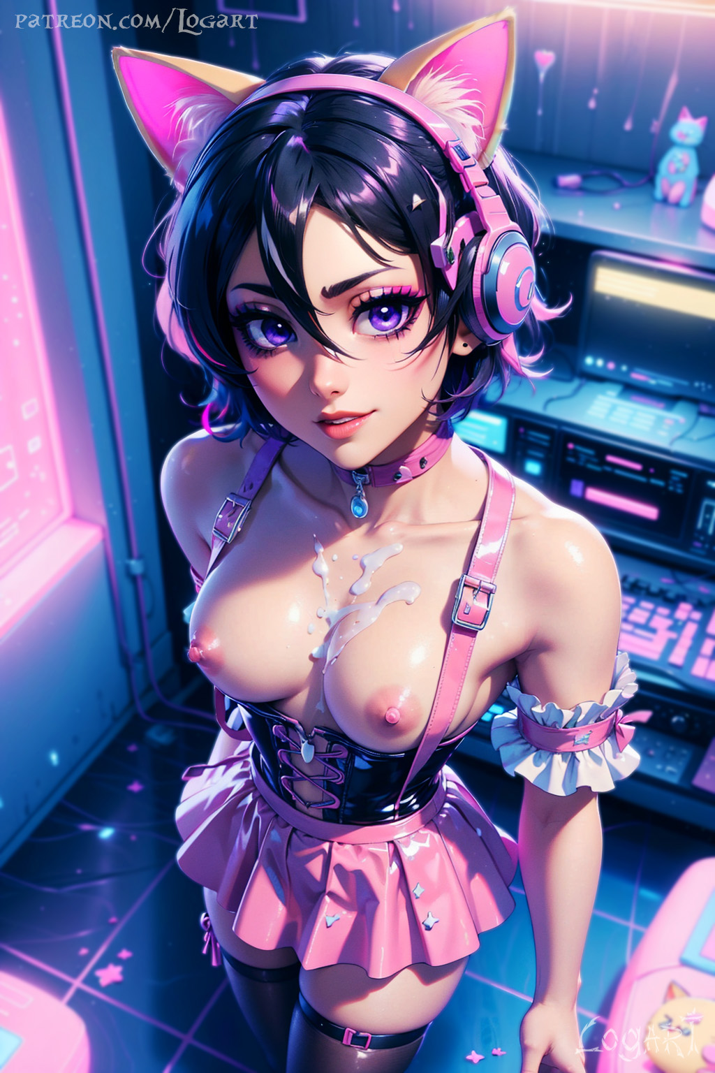 1girls absurdres ai_generated anime anime_style big_eyes black_hair bleach bleach:_the_thousand-year_blood_war breasts cat_ears cleavage cum cum_on_body cum_on_breasts curvy curvy_female cute cute_face detailed exposed exposed_breasts female female_only front_view gamer_girl garter_straps harness high_quality highres hourglass_figure kawaii kuchiki_rukia latex leak leaked logart naked naked_female nipples nsfw nude nudity petite petite_body seductive sensitive small_breasts smile solo stable_diffusion stockings tagme young younger_female