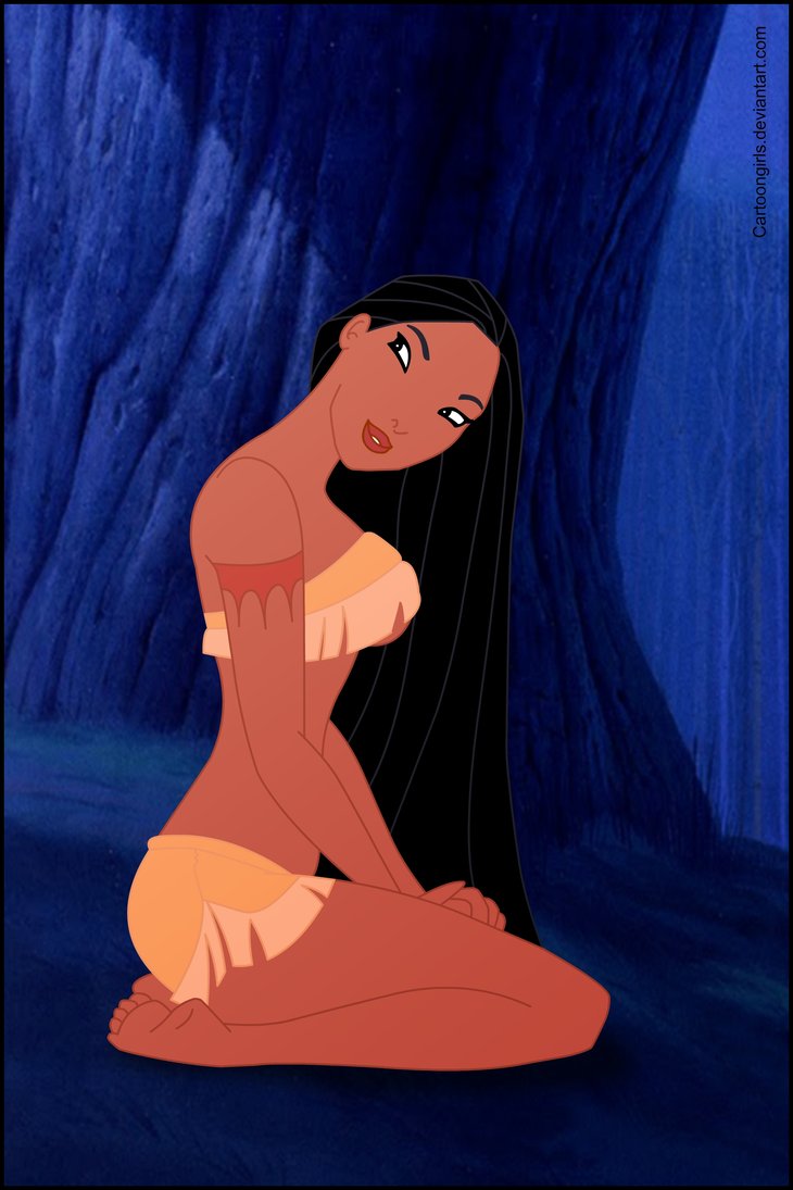 1girls barefoot barefooter black_hair cartoongirls disney feet native_american pocahontas pocahontas_(character)