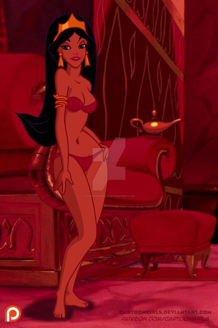 1girls aladdin aladdin_(1992_disney_film) bikini black_hair cartoongirls disney disney_princess princess_jasmine red_bikini swimsuit