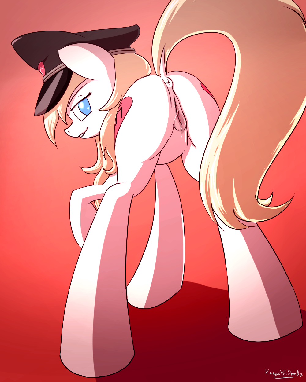 1n33d4hug anus aryanne_(mlp) ass equine female furry hat horse kanashiipanda looking_behind my_little_pony nazi original_character pussy