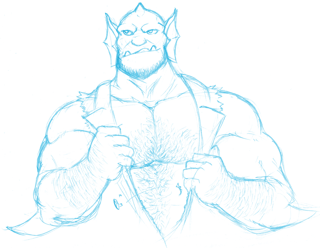 beard biceps blue_and_white broadway_(gargoyles) clothed clothing disney facial_hair gargoyle gargoyles humanoid male male_only monochrome open_clothing open_shirt open_topwear pecs shirt solo topwear torn_clothing wkd